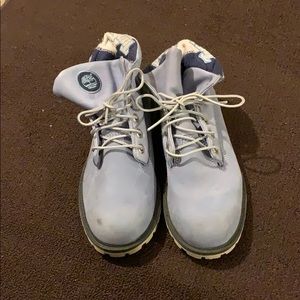 Blue Timberland roll down boots